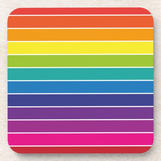 Design der Regenbogenfarben Getränkeuntersetzer (Vorderseite)