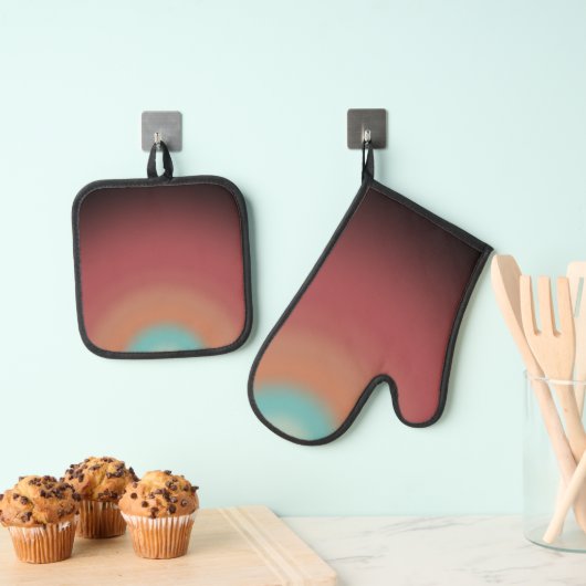 Design der Regenbogenkunst im Südwesten der Wüste Ofenhandschuh & Topflappen-Set (Insitu (Hängend))