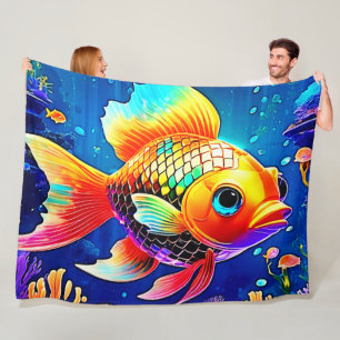 Design der Regenbogenozeanfische Fleecedecke