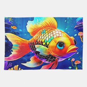Design der Regenbogenozeanfische Geschirrtuch