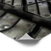 Design der Reifengewebe aus schwarzem Kautschuk Poster (Ecke)
