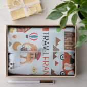 Design der Reisesymbole in Frankreich Seidenpapier (Geschenk)