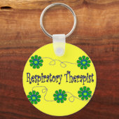 Design der Retro-Blume für Atemtherapieschematoden Schlüsselanhänger (Vorderseite)