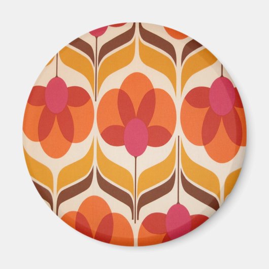 Design der Retro-Blume Magnet (Vorne)