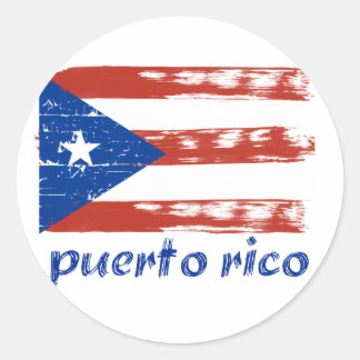 Design der ricanischen Flagge in Puerto Runder Aufkleber