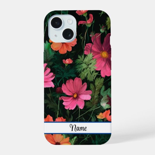 Design der rosa Blume iPhone 15 Hülle (Rückseite)