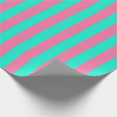 Design der rosa Minzgrün gestrichenen Streifen Geschenkpapier (Ecke)