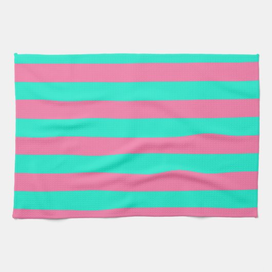 Design der rosa Minzgrün gestrichenen Streifen Geschirrtuch (Horizontal)