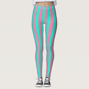 Design der rosa Minzgrün gestrichenen Streifen Leggings