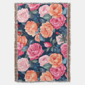 Design der rosa orangefarbenen Rose Decke (Vorderseite Vertikal)