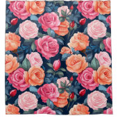 Design der rosa orangefarbenen Rose Duschvorhang (Vorderseite)