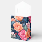 Design der rosa orangefarbenen Rose Geschenkschachtel (Geöffnet)