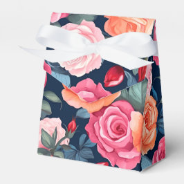 Design der rosa orangefarbenen Rose Geschenkschachtel