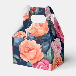 Design der rosa orangefarbenen Rose Geschenkschachtel