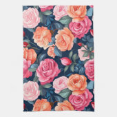 Design der rosa orangefarbenen Rose Geschirrtuch (Vertikal)