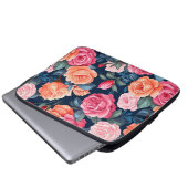 Design der rosa orangefarbenen Rose Laptopschutzhülle (Vorne Knopf)