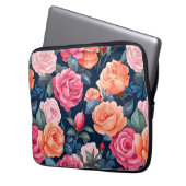 Design der rosa orangefarbenen Rose Laptopschutzhülle (Vorderseite Links)