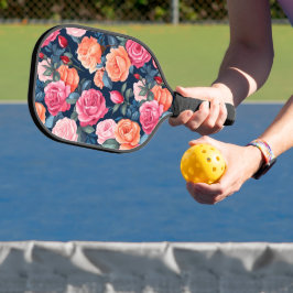 Design der rosa orangefarbenen Rose Pickleball Schläger