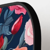 Design der rosa orangefarbenen Rose Pickleball Schläger (Linke Seite)