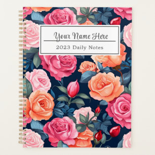 Design der rosa orangefarbenen Rose Planer