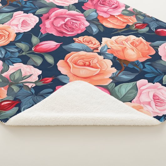 Design der rosa orangefarbenen Rose Sherpadecke (3/4)