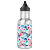 Design der rosa tropischen Blume Edelstahlflasche (Rechts)