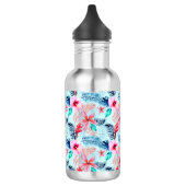 Design der rosa tropischen Blume Edelstahlflasche (Links)