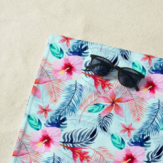 Design der rosa tropischen Blume Strandtuch (Beispiel)