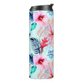 Design der rosa tropischen Blume Thermosbecher (Nach links gedreht)
