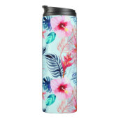 Design der rosa tropischen Blume Thermosbecher (Nach rechts gedreht)
