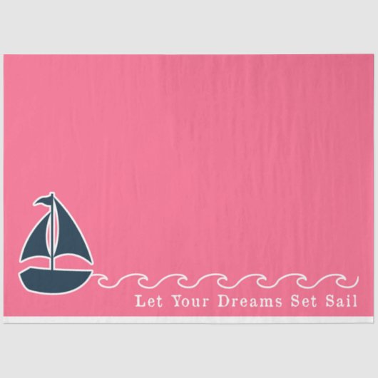 Design der rosa und der nautischen Marine-Serie 4 Seidenpapier (Vorderseite)