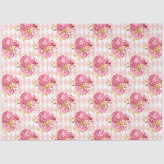 Design der rosa und goldenen Reihe 6 Seidenpapier (Vorderseite)