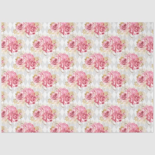 Design der rosa und goldenen Reihe 7 Seidenpapier (Vorderseite)