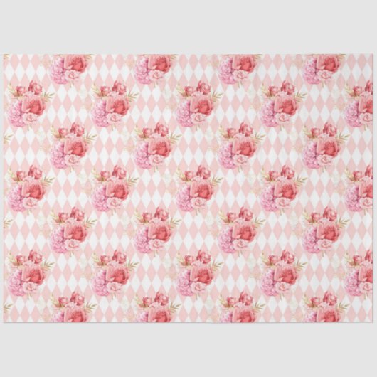 Design der rosa und goldenen Serie 14 Seidenpapier (Vorderseite)