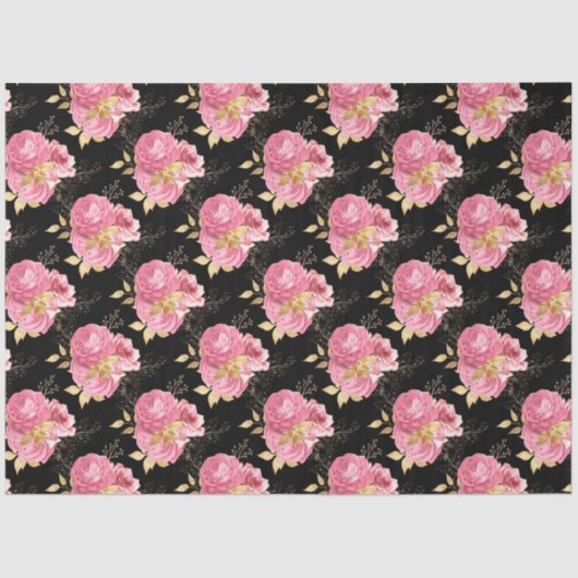 Design der rosa und goldenen Serie 15 Seidenpapier (Vorderseite)