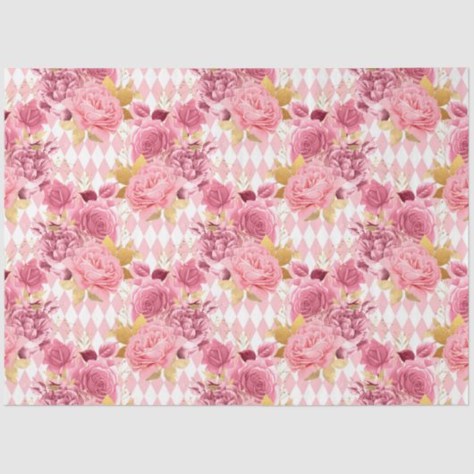 Design der rosa und goldenen Serie 17 Seidenpapier (Vorderseite)