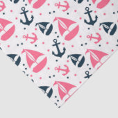 Design der rosa und marinen Nautikserie 13 Seidenpapier (Ausschnitt)
