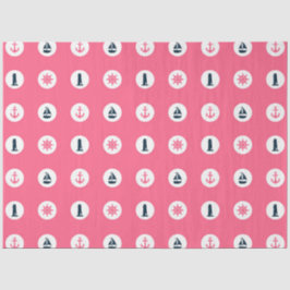 Design der rosa und marinen Nautikserie 15 Seidenpapier