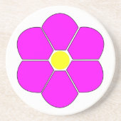 Design der rosafarbenen Blume Getränkeuntersetzer (Vorne)