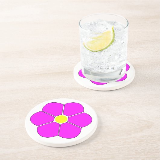 Design der rosafarbenen Blume Getränkeuntersetzer (Seite)