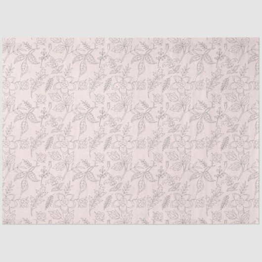 Design der rosafarbenen Blumenserie 2 Seidenpapier (Vorderseite)