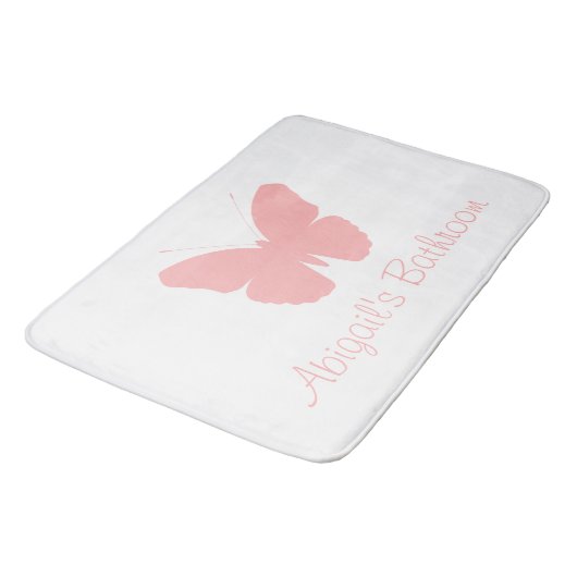 Design der rosafarbenen Schmetterlingsmühle (Perso Badematte (Schrägansicht)
