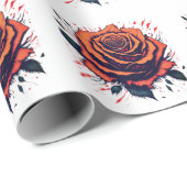 Design der Rose-Blume - Einzigartiger neuer Mode-S Geschenkpapier (Rolleneckpunkt)