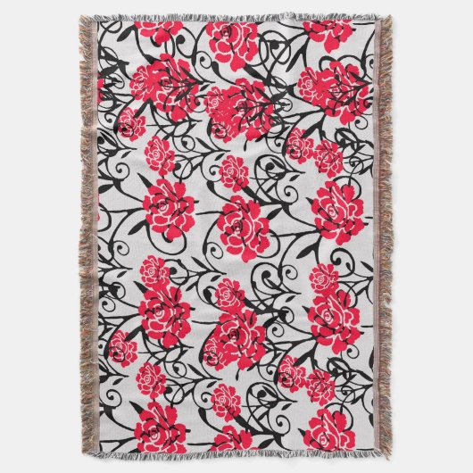 Design der rote Rose floral Illustration Decke (Vorderseite Vertikal)