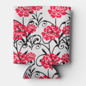 Design der rote Rose floral Illustration Dosenkühler (Vorderseite)