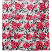 Design der rote Rose floral Illustration Duschvorhang (Vorderseite)