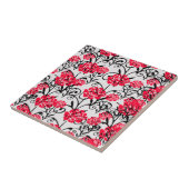Design der rote Rose floral Illustration Fliese (Seite)