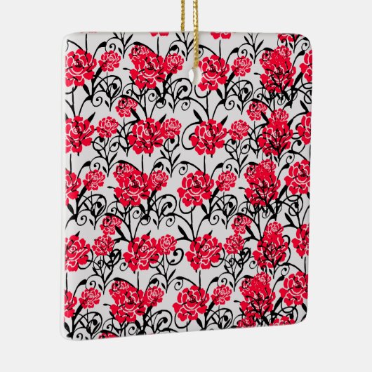 Design der rote Rose floral Illustration Keramikornament (Rechts)