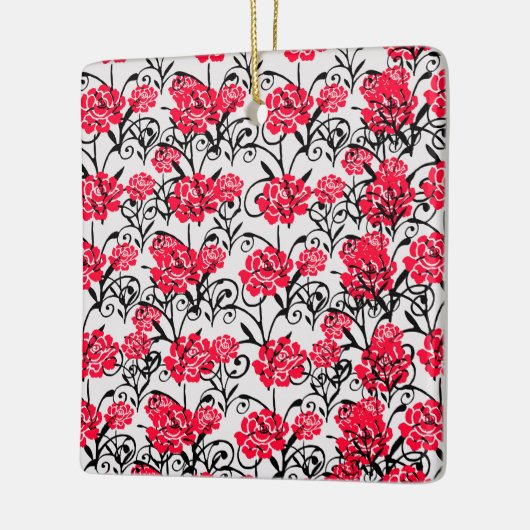 Design der rote Rose floral Illustration Keramikornament (Links)