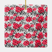 Design der rote Rose floral Illustration Keramikornament (Rückseite)